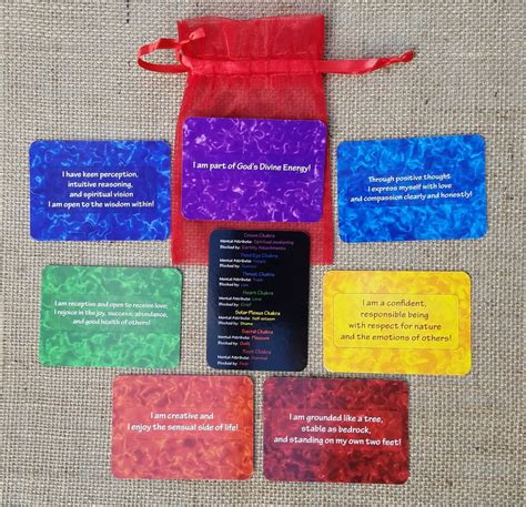 7 Chakra Affirmation Cards With Daily Mantra On The Back