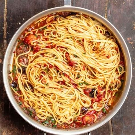The Best Pasta Puttanesca Recipe The Mediterranean Dish