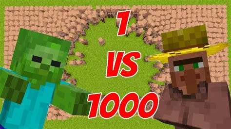 1 Zombie Vs 1000 Villagers Youtube