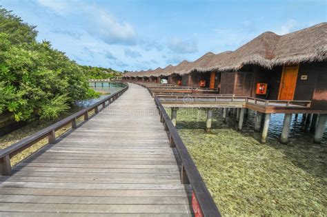 Amazing Island In The Maldives Water Villa Wooden Bridge And