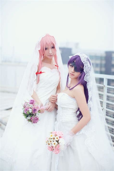Cosplay Anime Wedding Dress Yuno Cosplay Mirai Nikki