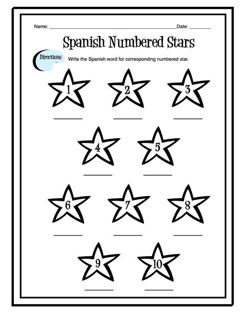 Spanish Numbers 1 10 Worksheet Worksheets For Kindergarten