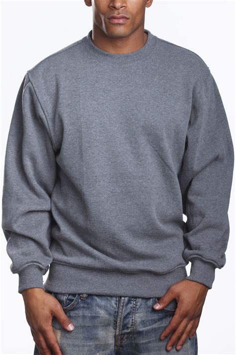 Fleece Crew Neck Sweater Mens Long Sleeve Top Shirt Pullover Pro 5