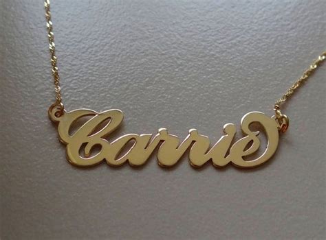 custom carrie 14k gold name necklace chain by bestnamenecklace 169 00 gold name necklace