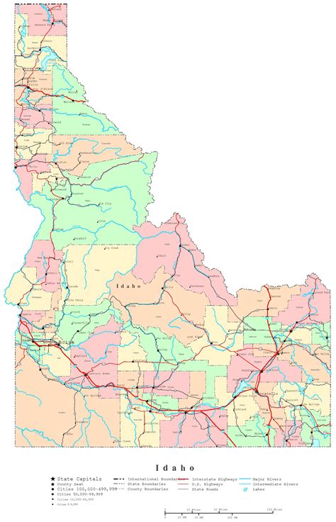 Idaho State County Map Black Sea Map