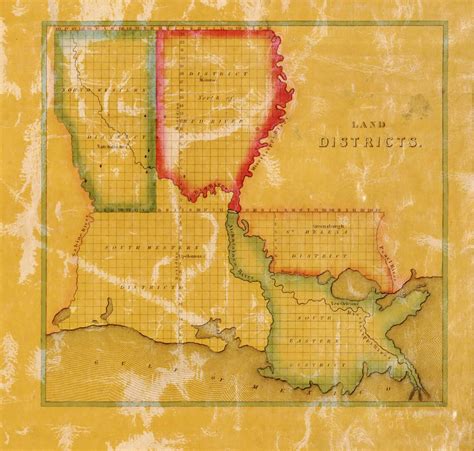 Louisiana 1848 State Map With Landowner Names Plantations Etsy