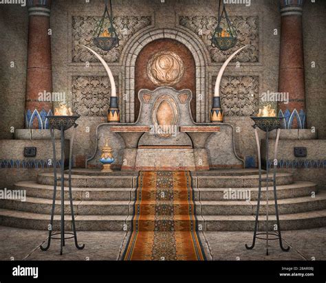 Ancient Throne In Old Castle Stock Photo Alamy