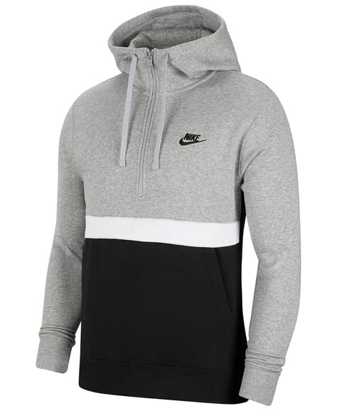 Limited time sale easy return. Nike Men's Club Fleece Colorblocked Half-Zip Hoodie ...