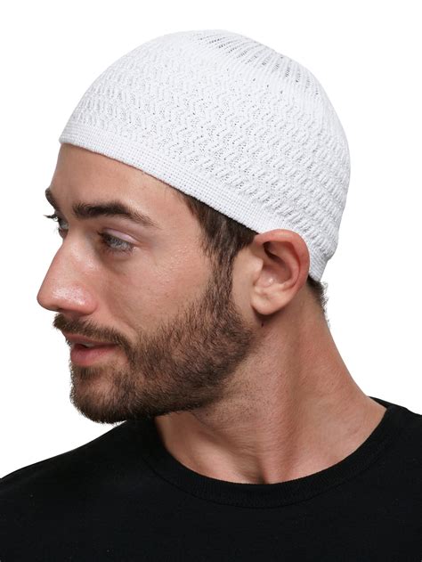 Candid Signature Stretchy Zigzag Cotton Kufi Beanie Hat For Adult Men