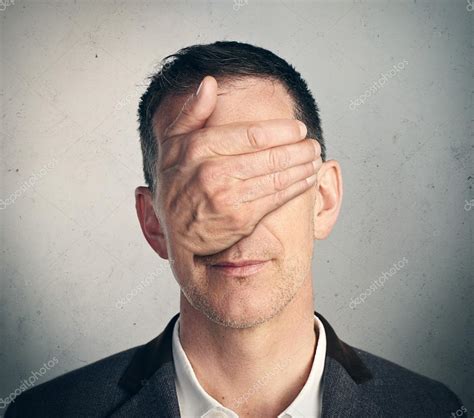 Portrait Of A Man With Hand Closing His Eyes Stock Photo By ©kantver