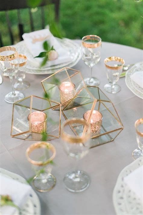15 Non Floral Centerpiece Ideas Alyssathomasevents Rose Gold Wedding Decor Garden Wedding