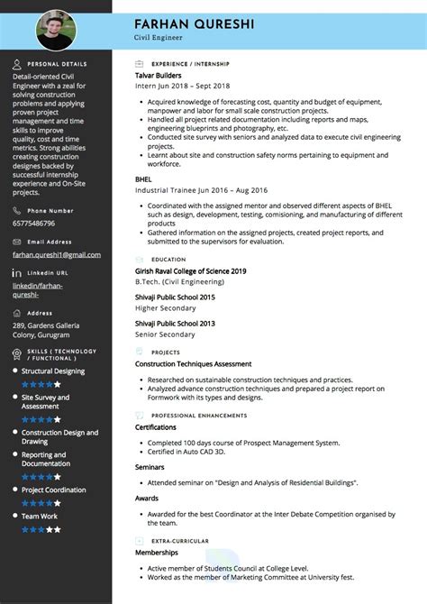 Sample Resume Of Civil Engineer Graduate With Template And Writing Guide