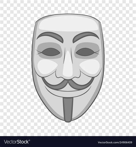 Hacker Or Anonymous Mask Icon Cartoon Style Vector Image
