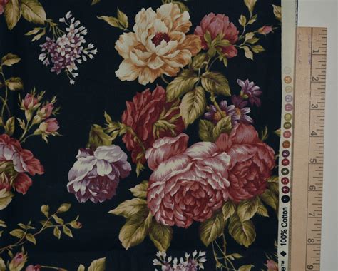 victorian rose garden fabric black floral cottage roses quilting fabric ro gregg northcott fabric