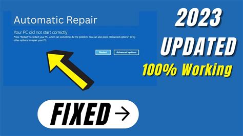 Fix Automatic Repair Loop In Windows Your Pc Did Not Start