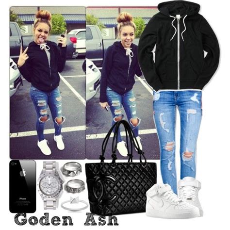 Shop baddie air force 1. Coco Air Force, created by fashionsetstyler on Polyvore | Fashion, Outfits, Cute outfits