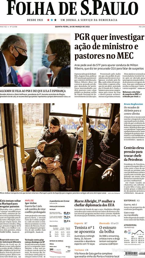 Capa Folha De Spaulo Quinta 2 De Abril De 2020