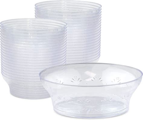 [60 pack] clear plastic bowls 10 oz hard plastic ice cream cups