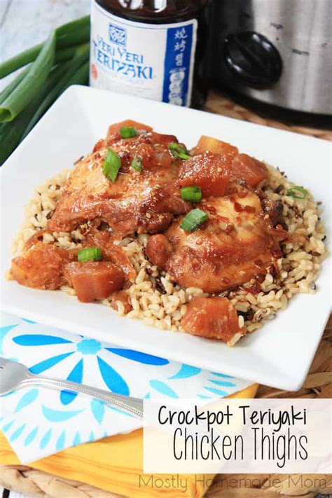 Serve it with rice because it's saucy! Crock Pot Teriyaki Chicken - Mostly Homemade Mom