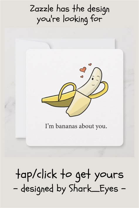 Bananas About You Valentines Day Love Card Zazzle Punny Valentines Diy Cards For Him