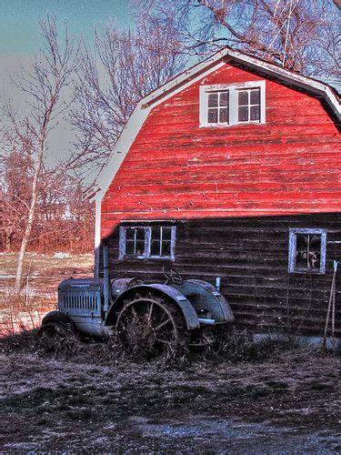 The Barn And The Tractor Old Barns Country Barns American Barn