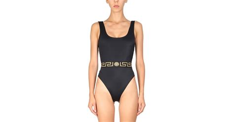 Versace Synthetic One Piece Swimsuit With Greek In Nero Black Lyst