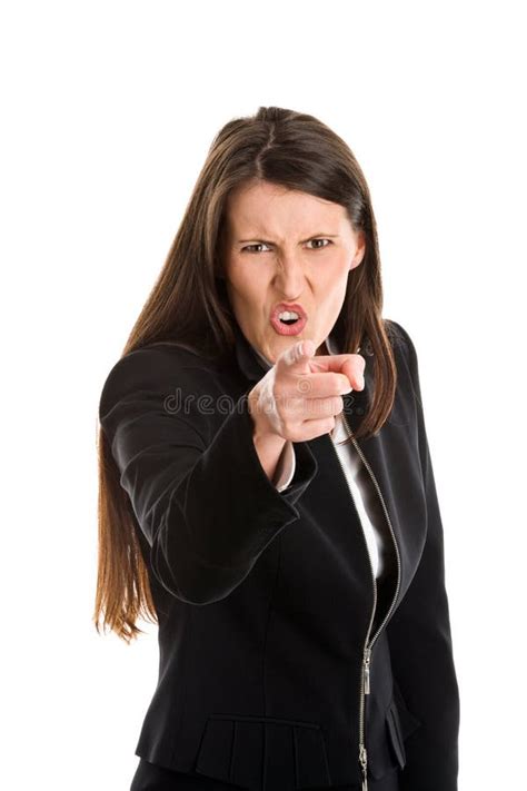 Angry Businesswoman Pointing Stock Image Image Of Emotions Adult