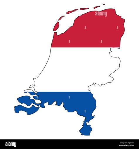 netherlands map with flag outline of a state with a national flag stock vector image and art alamy