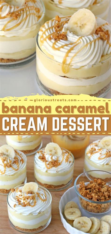 Banana Caramel Cream Dessert Cream Desserts Recipes Desserts Low Carb Recipes Dessert