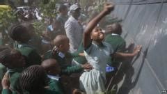 Kenya Police Fire Tear Gas On Playground Protest Bbc News