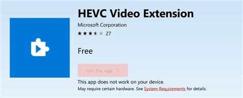 Get HEVC Decoder For Windows 10 Fall Creators Update