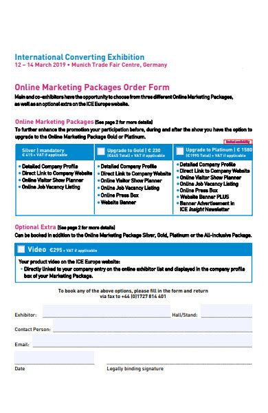 Free 51 Marketing Forms In Pdf Ms Word Excel