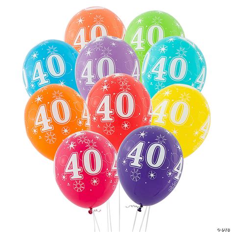 40th Birthday Sparkle 11 Latex Balloon Assortment Oriental Trading