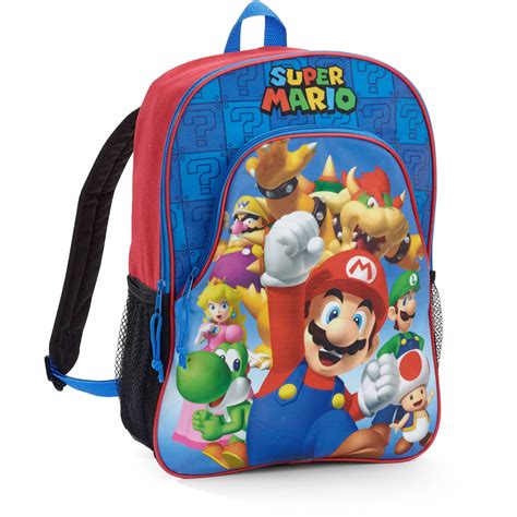 Ninetendo Super Mario 16 Single Front Pocket Kids Backpack