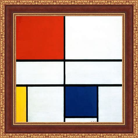 Piet Mondrian Composition C Noiii Red Yellow And Blue Framed 27x27