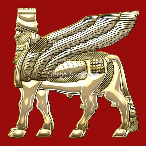 Babylonian Winged Bull Lamassu Gold By Serge Averbukh Redbubble