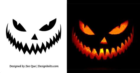 10 Free Printable Scary Halloween Pumpkin Carving Patterns