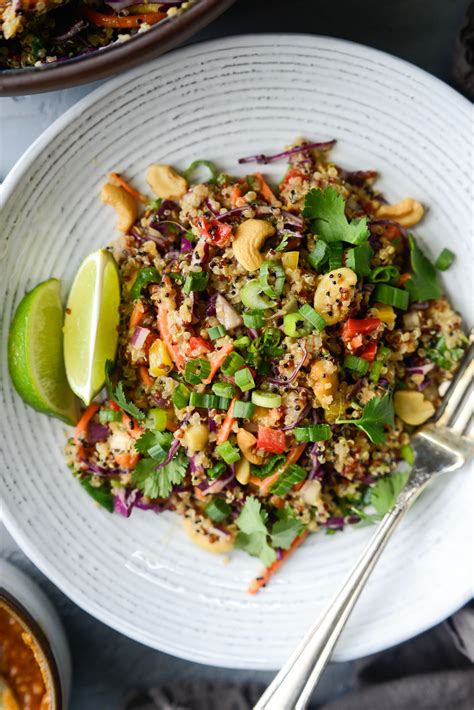 Crunchy Cashew Thai Quinoa Salad Simply Scratch