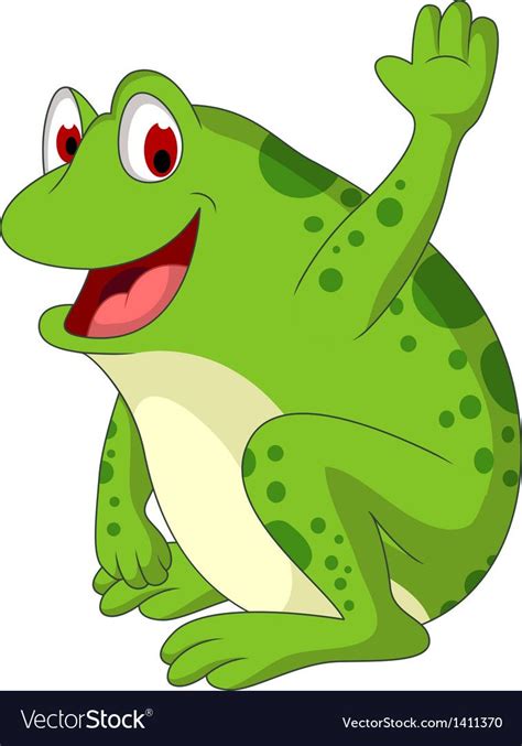 Cute Frog Cartoon Smiling Vector Image On Vectorstock Cute Frogs