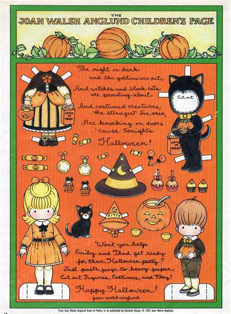 Halloween Paper Dolls From Joan Walsh Anglund Paper Dolls Halloween