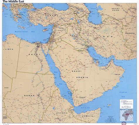Large Scale Detailed Political Map Of The Middle East With Roads