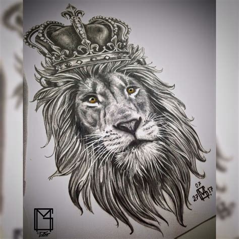 Https://tommynaija.com/tattoo/design Lion With Crown Tattoo Drawing
