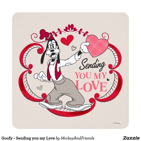Goofy Sending You My Love Invitation Zazzle Goofy Valentines