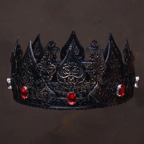 Black Red King Crown Black Gothic Crown Black Crown Black Crystals
