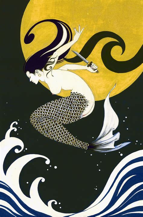 Under The Moon Mermaid Art Mermaid Illustration Japanese Art