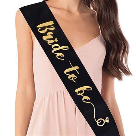 satin bride to be sash with diamond ring bachelorette party sash for party wedding bridal shower