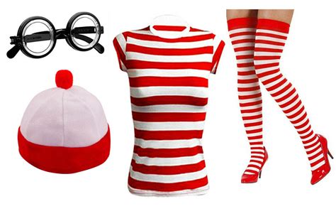 Buy Golden Beads Ladies Womens Girls Red And White Strips T Shirt Kit Hen Party Going Out Costume
