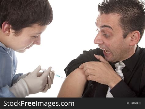 Funny Young Man Scared Of Injections Free Stock Images And Photos 13750712