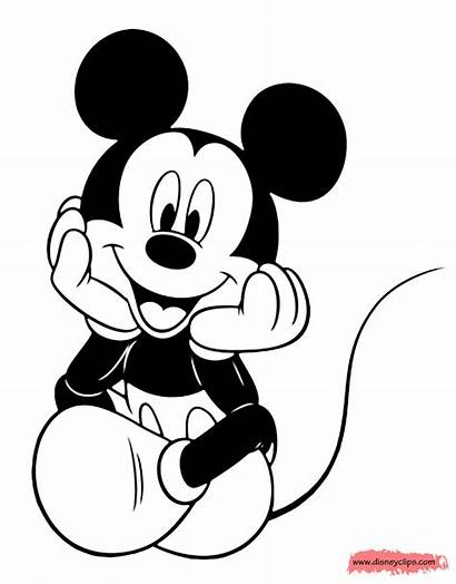 Mickey Coloring Mouse Sitting Pages Disneyclips Legged