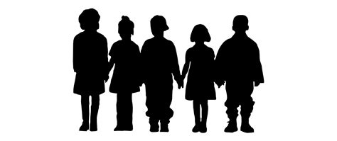 Silhouette Of Children Holding Hands At Getdrawings Free Download